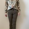 Pantalon nina velour kaki 02
