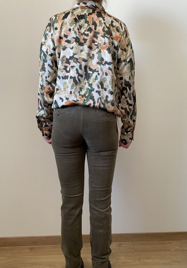 Pantalon nina velour kaki 03