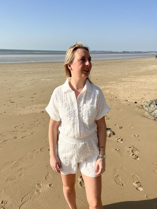 Combishort borderie anglaise "Assia"