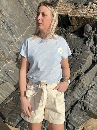 T-shirt bleu ciel "Zoé"