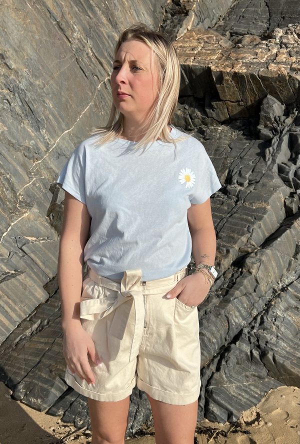 T-shirt bleu ciel "Zoé"