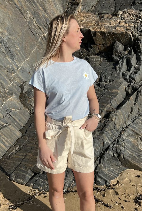 T-shirt bleu ciel "Zoé"