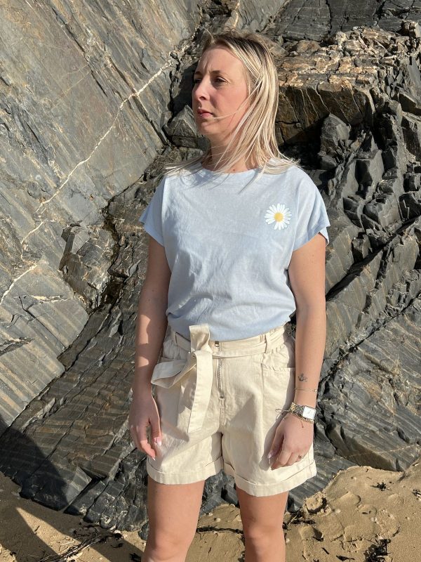 T-shirt bleu ciel "Zoé"