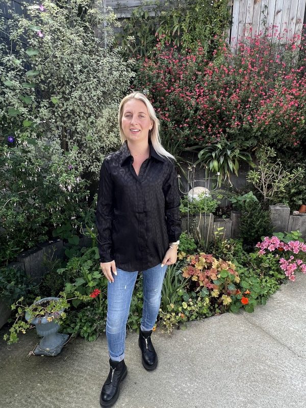 Chemise léopard noir "Lise"