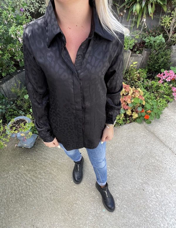 Chemise léopard noir "Lise"