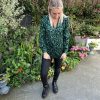 Chemise léopard verte "Mélodie"