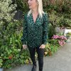 Chemise léopard verte "Mélodie"