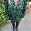 Chemise léopard verte "Mélodie"