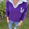 Pull chemise violet "Sophie"