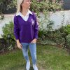 Pull chemise violet "Sophie"