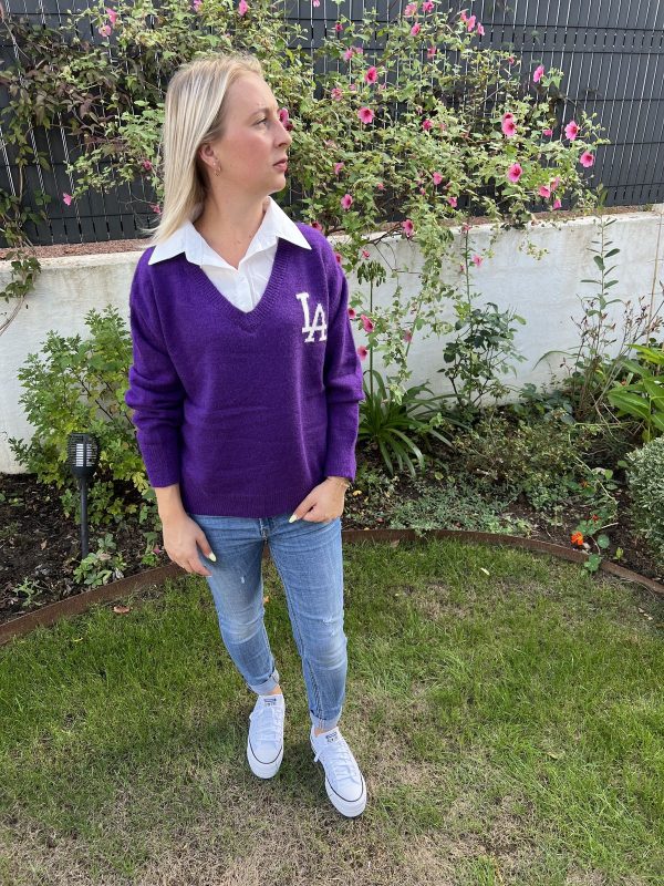 Pull chemise violet "Sophie"