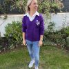 Pull chemise violet "Sophie"