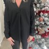 Blouse noire "pailletée"