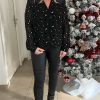 Blouse noire et or "Léopard"