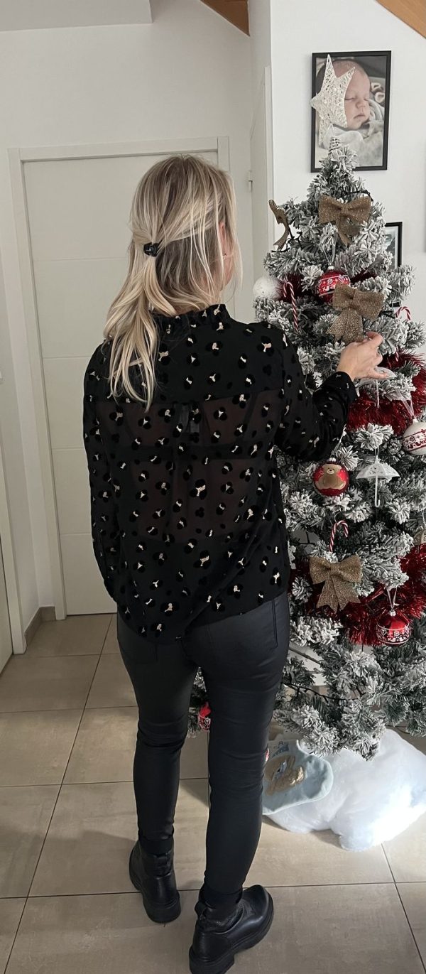 Blouse noire et or "Léopard"