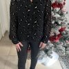 Blouse noire et or "Léopard"
