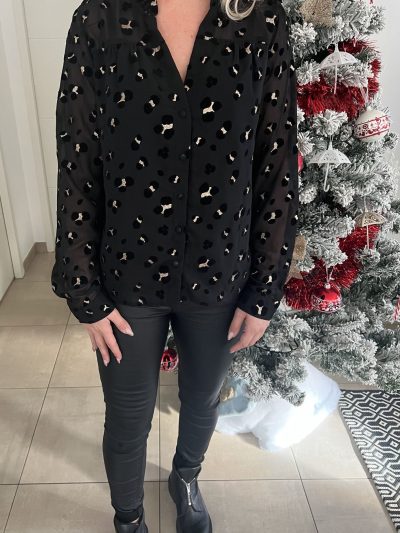 blouseor4 Blouse noire et or "Léopard"