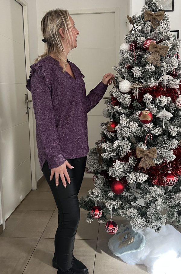 Blouse violet "pailletée"
