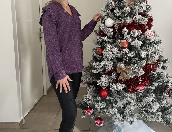 Blouse violet "pailletée"