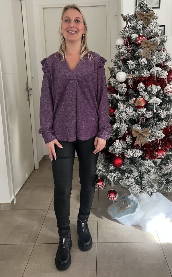 Blouse violet "pailletée"