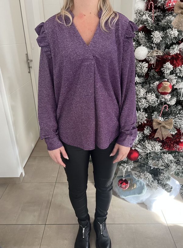 Blouse violet "pailletée"
