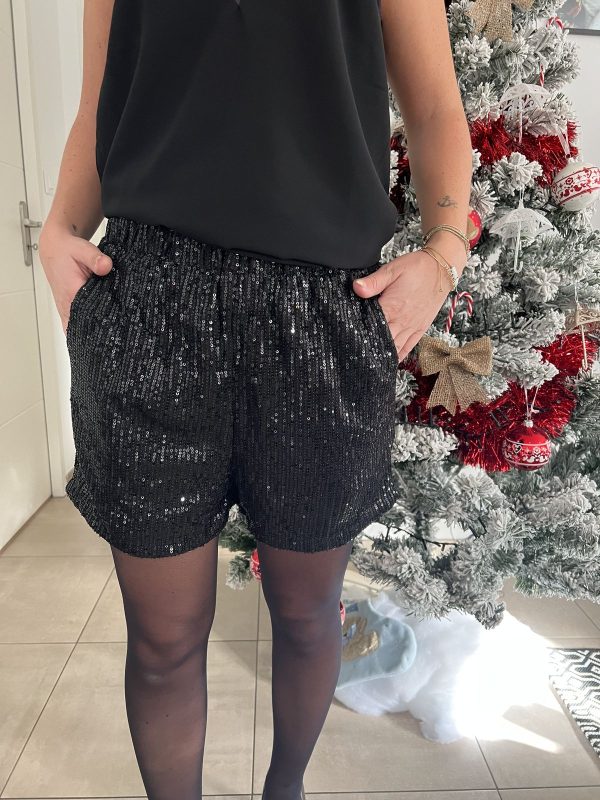short noir "sequins"