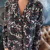 Blouse léopard fuchsia/vert
