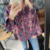 Chemise imprimée violet