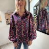 Chemise imprimée violet