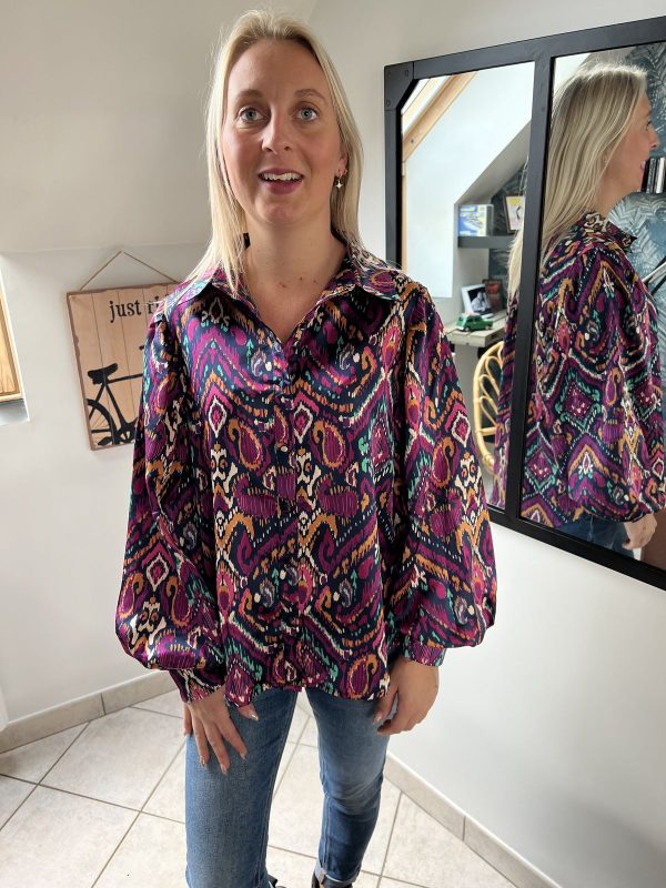 Chemise imprimée violet