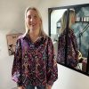 Chemise imprimée violet