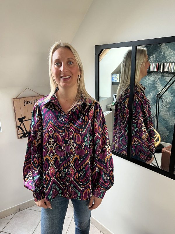 Chemise imprimée violet
