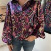 Chemise imprimée violet