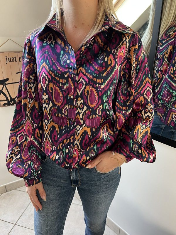 Chemise imprimée violet