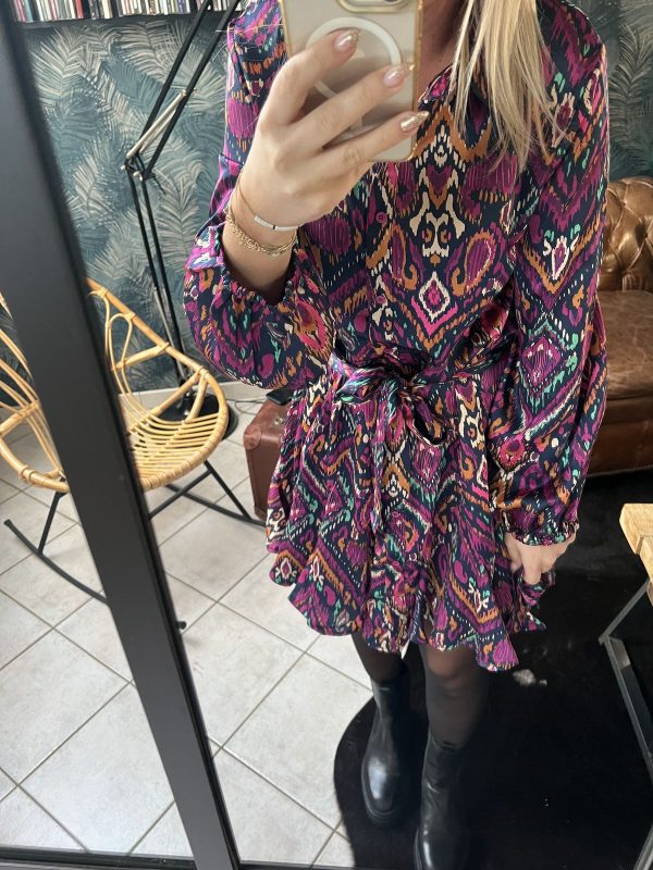Robe chemise à imprimé ethnique