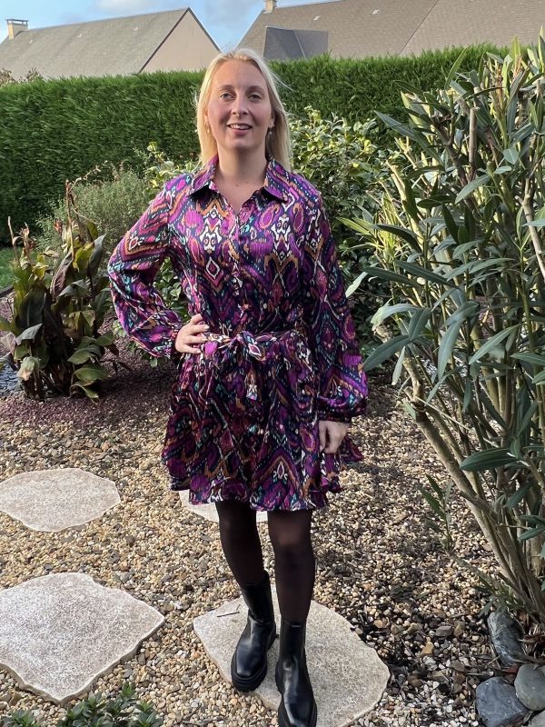 Robe chemise à imprimé ethnique