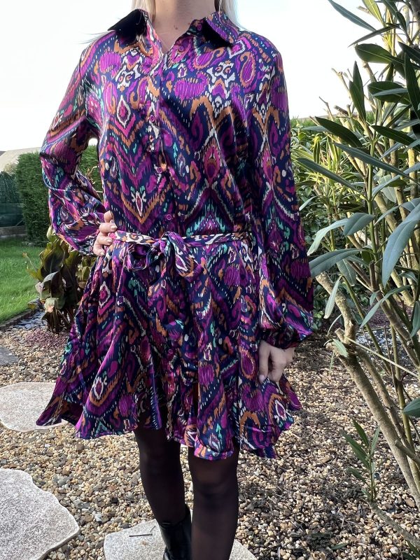 Robe chemise à imprimé ethnique
