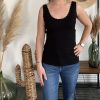 Top maille festonné noir