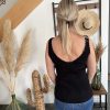Top maille festonné noir