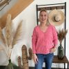 Gilet en maille rose