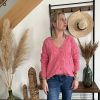 Gilet en maille rose