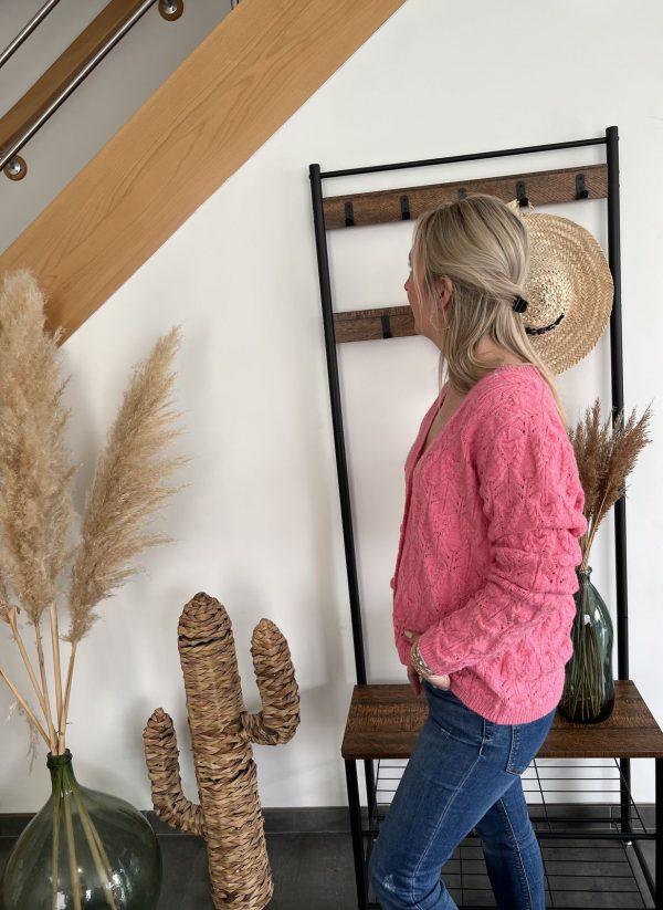 Gilet en maille rose
