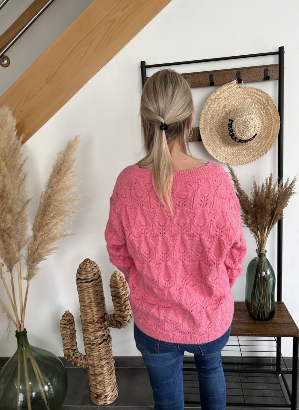 Gilet en maille rose