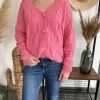 Gilet en maille rose