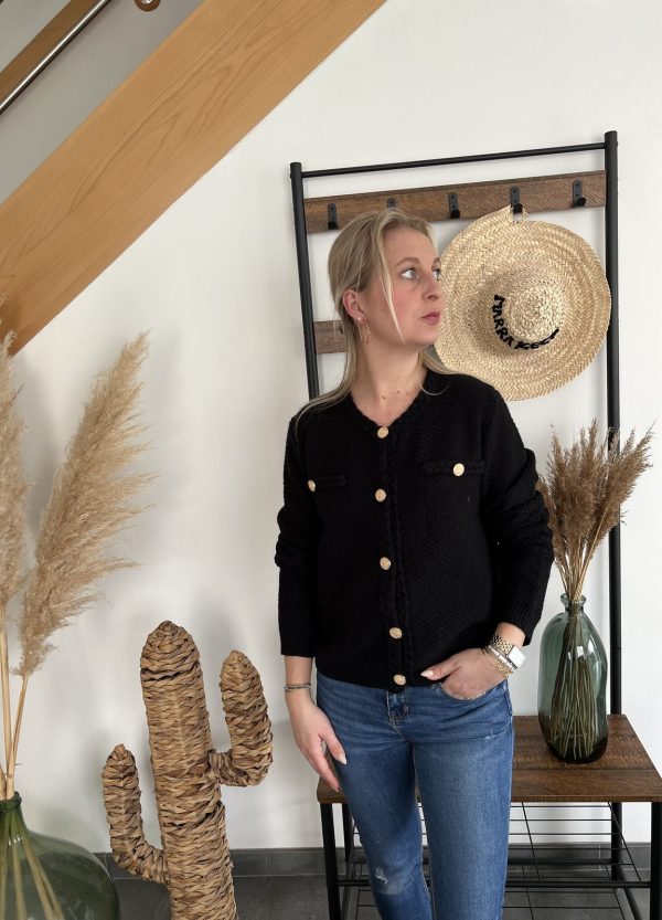 Gilet noir tressés