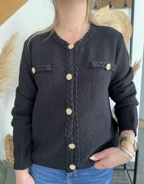Gilet noir tressés