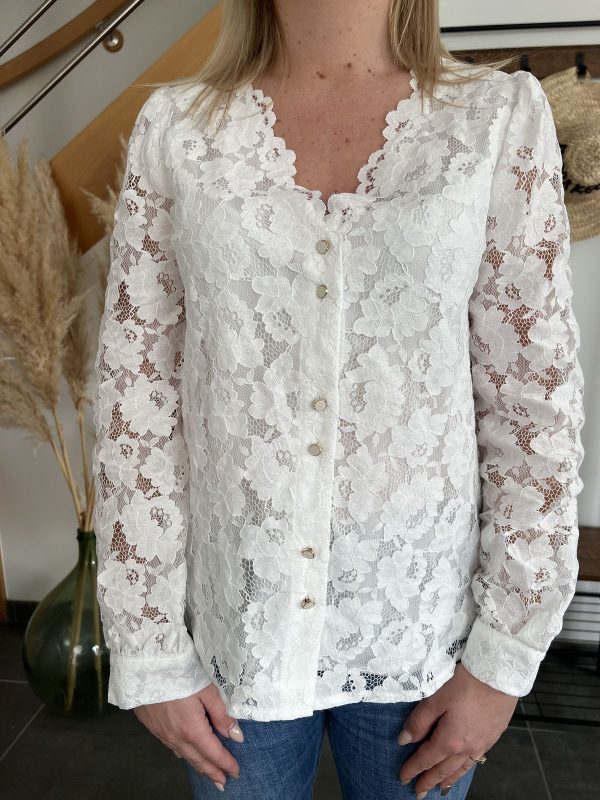 chemise blanche dentelle