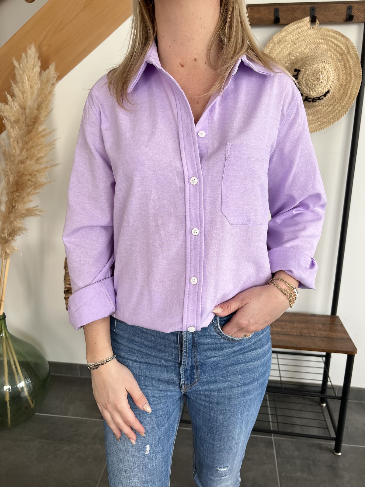 chemise lilas cintrée chemise lilas