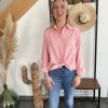 Chemise fluide rayée rose femme