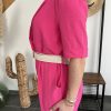 combipantalon fuchsia de profil